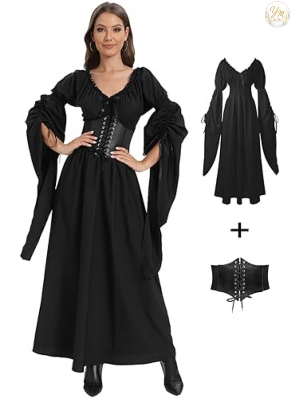 Renaissance Witch Peasant Dress Gothic Fairy Costume